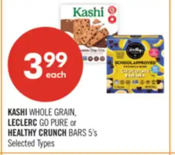 Shoppers Drug Mart KASHI WHOLE GRAIN, LECLERC GO PURE or HEALTHY CRUNCH BARS offer
