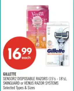 Shoppers Drug Mart GILLETTE SENSOR2 DISPOSABLE RAZORS (15's - 18's), SKINGUARD or VENUS RAZOR SYSTEMS offer