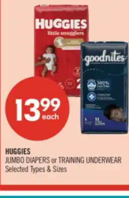 Shoppers Drug Mart HUGGIES JUMBO DIAPERS or TRAINING UNDERWEAR offer