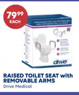 Wellwise by Shoppers RAISED TOILET SEAT with REMOVABLE ARMS Drive Medical offer