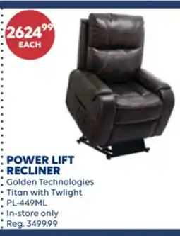 Wellwise by Shoppers POWER LIFT RECLINER Golden Technologies offer
