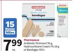 Pharmasave Pharmasave Antibiotic Ointment 30 g, Hydrocortisone Cream 1% 28 g or Bandages 150' s offer