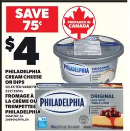 Independent City Market PHILADELPHIA CREAM CHEESE OR DIPS, 227/250G offer