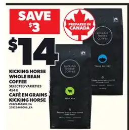 Independent City Market KICKING HORSE WHOLE BEAN COFFEE, 454G offer