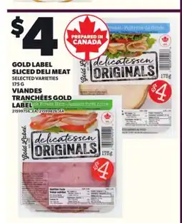 Independent City Market GOLD LABEL SLICED DELI MEAT, 175G offer