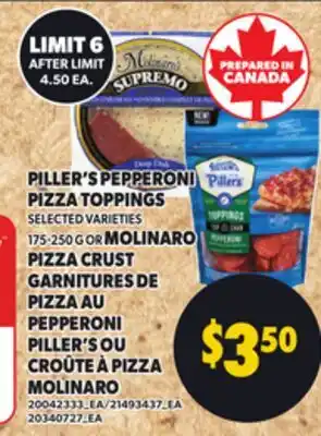 Independent City Market PILLER'S PEPPERONI PIZZA TOPPINGS, 175-250 G OR MOLINARO PIZZA CRUST offer