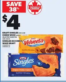 Independent City Market KRAFT SINGLES, 410 G OR CHEEZ WHIZ, 450 G offer