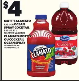Independent City Market MOTT'S CLAMATO 1.89L OR OCEAN SPRAY COCKTAIL 1.89 L/1.77L offer