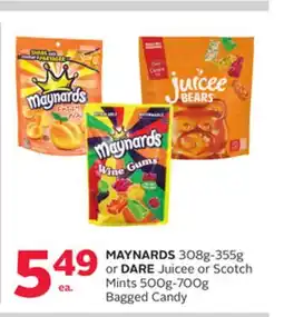 Rexall MAYNARDS 308g-355g or DARE Juicee or Scotch Mints 500g-700g Bagged offer