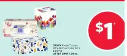 Rexall SAVVY Facial Tissues 88's-126's or Cube 60's offer