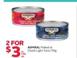 Rexall ADMIRAL Flaked or Chunk Light Tuna offer