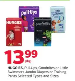 Rexall HUGGIES, Pull. Ups, Goodnites or Little Swimmers Jumbo Diapers or Training Pants offer