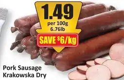 Starsky Pork Sausage Krakowska Dry offer