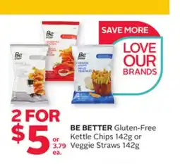 Rexall BE BETTER Gluten-Free Kettle Chips 142g or Veggie Straws 142g offer