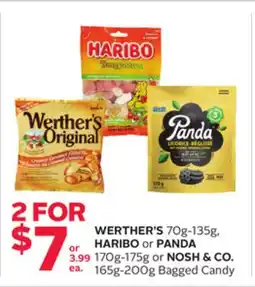 Rexall WERTHER'S 70g-135g, HARIBO or PANDA 170g-175g or NOSH & CO. 165g-200g Bagged Candy offer