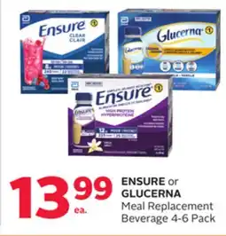 Rexall ENSURE or GLUCERNA Meal Replacement Beverage offer