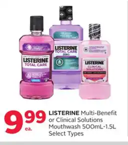 Rexall LISTERINE Multi-Benefit or Clinical Solutions Mouthwash 500mL-1.5L offer