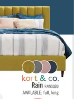 The Brick Kort & Co. Rain Upholstered Platform Bed in Green Fabric, Tufted - Queen Size offer