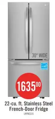 The Brick LG 30 22 Cu. Ft. French-Door Refrigerator - Smudge Proof Stainless Steel - LRFNS2200S offer