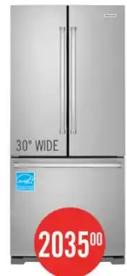 The Brick KitchenAid 30 22 Cu. Ft. French-Door Refrigerator - Stainless Steel - KRFF300ESS offer