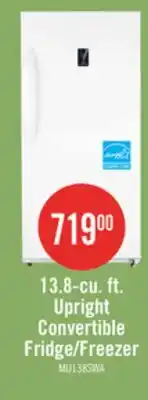 The Brick Midea 13.8 Cu. Ft. Convertible Upright Refrigerator-Freezer - MU138SWAR1RC1 offer
