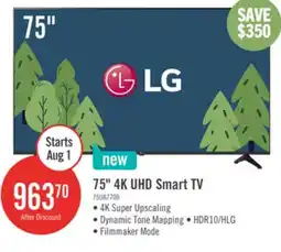 The Brick LG 75 UA77 4K UHD Smart TV offer