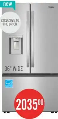 The Brick Whirlpool 36 30 Cu. Ft. French-Door Refrigerator with Dual Ice Makers - Stainless Steel - WRFF3736SZ offer