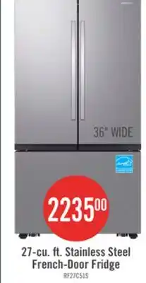 The Brick Samsung 36 27 Cu. Ft. SpaceMax Counter-Depth Refrigerator - Stainless Steel - RF27CG5100SRAA offer