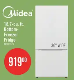 The Brick Midea 18.7 Cu. Ft. Bottom-Freezer Refrigerator - MRB19B7AWW offer
