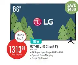 The Brick LG 86 UA75 4K Smart TV offer