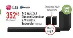 The Brick LG 5.1 CH Bluetooth Dolby Digital Soundbar with Rear Speakers and Wireless Subwoofer (S60TR.ACANLLK) offer