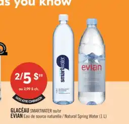 Pharmaprix GLACÉAU SMARTWATER or EVIAN Natural Spring Water offer