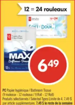 Pharmaprix PC Bathroom Tissue 9 Roll - 12 Roll) offer