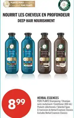 Pharmaprix HERBAL ESSENCES PURE PLANTS Shampoo or Conditioner offer