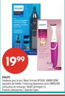 Pharmaprix PHILLIPS Nose Trimmer NT3000, BIKINI GENE Grooming Appliances or ONEBLADE Refill Cartridges (1) offer