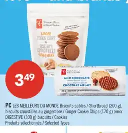 Pharmaprix PC Shortbread (200 g), Ginger Cookie Chips (170 g) or DIGESTIVE (300 g) Cookies offer