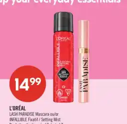 Pharmaprix L'ORÉAL LASH PARADISE Mascara or INFALLIBLE Setting Mist offer