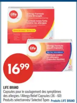 Pharmaprix LIFE BRAND Allergy Relief Capsules offer