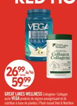 Pharmaprix GREAT LAKES WELLNESS Collagen or VEGA Plant-based Diet & Nutrition offer