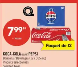 Pharmaprix COCA-COLA or PEPSI Beverages offer