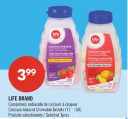 Pharmaprix LIFE BRAND Calcium Antacid Chewable Tablets offer