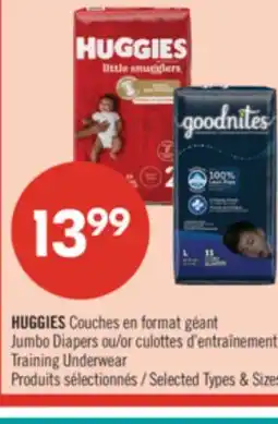 Pharmaprix HUGGIES Jumbo Diapers or Training Underwear offer