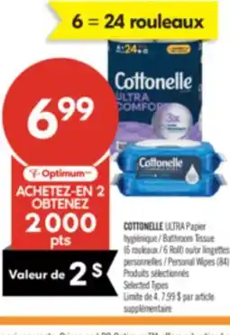 Pharmaprix COTTONELLE Bathroom Tissue (6 Roll) Personal Wipes (84) offer