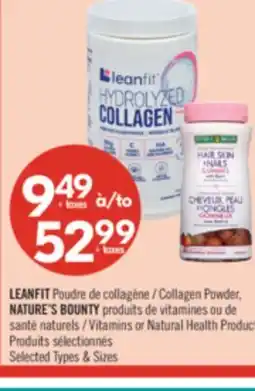 Pharmaprix LEANFIT Collagen Powder, NATURE'S BOUNTY Vitamins or Natural Health Products offer