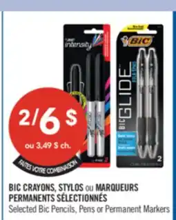 Pharmaprix Selected Bic Pencils, Pens or Permanent Markers offer