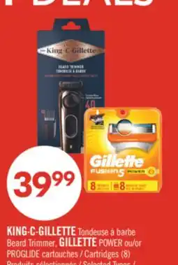 Pharmaprix KING∙C∙GILLETTE Beard Trimmer, GILLETTE POWER or PROGLIDE Cartridges (8) offer