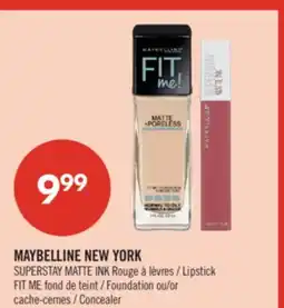 Pharmaprix MAYBELLINE NEW YORK SUPERSTAY MATTE INK Lipstick FIT ME Foundation or Concealer offer