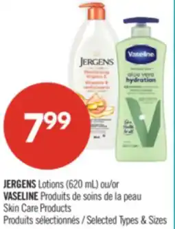 Pharmaprix JERGENS Lotions (620 ml) or VASELINE Skin Care Products offer