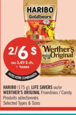 Pharmaprix HARIBO (175 g), LIFE SAVERS ou/or WERTHER'S ORIGINAL Candy offer