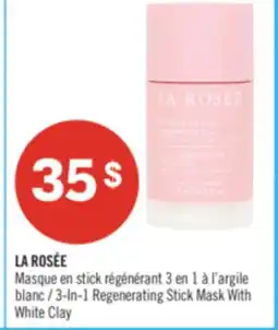 Pharmaprix LA ROSÉE 3-In-1 Regenerating Stick Mask With White Clay offer
